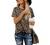 BMJL Women's Casual Cute Shirts Leopard Print Tops Basic Summer Short Sleeve Fashion Soft Blouse Loose Fit Tshirt