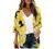 Women's Floral Print Puff Sleeve Kimono Cardigan Loose Cover Up Casual Blouse Tops