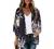 Women's Floral Print Puff Sleeve Kimono Cardigan Loose Cover Up Casual Blouse Tops