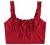 Verdusa Women's Frill Trim Strap Tie Knot Ruched Front Bustier Crop Top