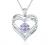 CDE Forever Love Heart Pendant Necklaces for Women 925 Sterling Silver with Birthstone Zirconia, Birthday Anniversary Jewelry Gift for Women Wife Girls