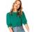 SheIn Women's Puff Sleeve Casual Solid Top Pullover Keyhole Back Blouse