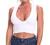 Venbond Women's Sexy Sleeveless Seamless Crop Top Deep Plunge V Neck Ribbed Tank Top with Removable Pads