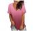 Womens Tops Summer V Neck T Shirt Rolled Sleeve Side Split Casual Short Sleeve Printing Tee Tops Loose Workout Tops