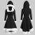 iDWZA Womens Winter Fashion Long Sleeve Patchwork Hooded Vintage Dress Party Dress