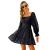 EXLURA Women Tie Back Long Lantern Sleeve Square Neck Ruffle Dress Elastic Waist Aline Casual Mini Dress