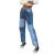 Fashion Women Patchwork Jeans Cool High Waist Jeans Straight Denim Pants Vintage Skinny Jeans Trousers