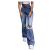 MASZONE High Waisted Jeans for Women Y2K Fashion Wide Leg Denim Pants Loose Back Butterfly Print Straight Trousers Jeans