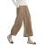 ECUPPER Womens Casual Loose Elastic Waist Cotton Trouser Cropped Wide Leg Pants