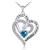 Distance Heart Necklace for Women 925 Sterling Sliver Birthstone Heart Jewelry I Love You to The Moon and Back Necklaces for Mother Girlfriend Wife with Jewelry Gift Box