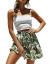 Relipop Women's Floral Flared Short Skirt Polka Dot Pleated Mini Skater Skirt with Drawstring