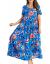 YESNO Women Casual Loose Bohemian Floral Dress with Pockets Short Sleeve Long Maxi Summer Beach Swing Dress EJF