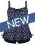 Septangle Women Plus Size Bathing Suits Paisley Print Two Piece Swimsuit Tankini Swimwear