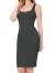 DAY VILLAGE Women's Square Neck Sleeveless Bodycon Midi Length Casual Dress