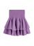 SheIn Women's Solid Shirred High Waist Layered Ruffle Hem Flared Mini Skirt