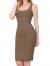 DAY VILLAGE Women's Square Neck Sleeveless Bodycon Midi Length Casual Dress