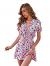 Floerns Women's Ditsy Floral Plunge Neck Knot Front A Line Short Dress