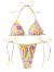 SOLY HUX Women's Floral Print Halter Triangle Tie Side Bikini Set Two Piece Swimsuits