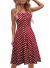 Berydress Women's Casual Beach Summer Dresses Solid Cotton Flattering A-Line Spaghetti Strap Button Down Midi Sundress