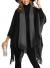 Epsion Women's Color Block Shawl Wrap Plus Size Cardigan Poncho Cape Open Front Long Winter Sweater Coat