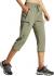 Libin Women's Cargo Hiking Pants Lightweight Quick Dry Capri Pants Athletic Workout Casual Outdoor Zipper Pockets