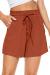 NEYOUQE Womens Cotton Linen Casual Summer Elastic Waist Comfy Shorts with Pocket