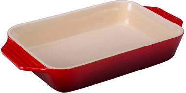 Le Creuset Stoneware Rectangular Dish, 3.15 qt. (9 L x 12 W x 2.5 H inches), Cerise