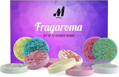 Makady Aromatherapy Shower Steamers - Variety Set of 12x Shower Bombs with Essential Oils for Relaxation. Shower Bomb Melts for Women Who Has Everything. Shower Steamer Tablets (Fizzies) for Home Spa