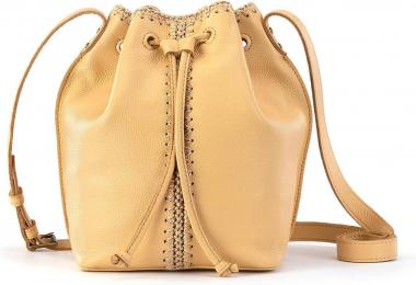 The Sak Womens Ivy Leather Drawstring Bucket, Buttercup, One Size US