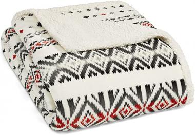 Eddie Bauer Home Mountain Village Blanket, Queen, Medium Red