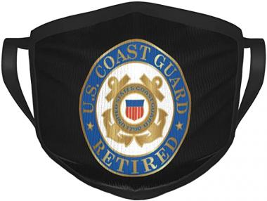 Adult Face Mask Mens Us Coast Guard Veteran Day USCG Breathable Washable&Reusable Masks Black