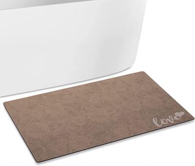 Aelenmu Bathroom Rugs, New-tech Non Slip Bath Mat, Soft Bath Rugs for Bathroom Washable Quick Dry Bathroom Mats (Brown, 16”*24”)