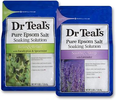 Dr Teal's Epsom Salt Bath Soaking Solution, Eucalyptus and Lavender, 2 Count, 3lb Bags - 6lbs Total