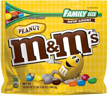 M&M's, Peanut Milk Chocolate Candies Family Size , 19.2 Oz