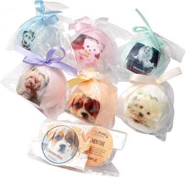 SPA PURE ADOPT-A-PUPPY: BATH BOMBS for kids with 6 ADORABLE XL bath bombs with surprise puppy inside, USA Made, Handmade, Natural Bath Bombs, Birthday Gift idea for Kids, Spa Parties