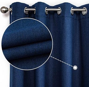 CUCRAF Full Blackout Window Curtains,Thermal Insulated Room Darkening Drapery for Bedroom Living Room,2 Panels Set(52 x 95 inches, Navy Blue)