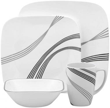 Corelle Square Urban Arc 16-Piece Dinnerware Set, Service for 4