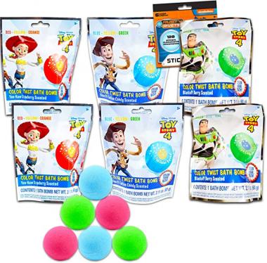 Marvel Shop Toy Story Bath Bombs for Boys Kids Bundle ~ 6 Pack Toy Story Bath Toys Plus Stickers