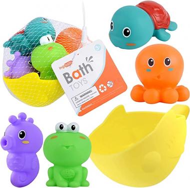 RISUNTOY Bath Toys for Babies, Mold Free Baby Bathtub Toys for Toddlers 1-3,Baby Tubs Water Toys for 1 Year Old,Baby Toys for New Born Infants