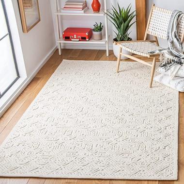 SAFAVIEH Textural Collection 9' x 12' Ivory TXT101A Handmade Premium Wool Area Rug