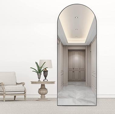 RACHMADES Full Length Mirror 65"x22", Arched Body Mirror, Floor Mirror with Stand, Wall Mirror Standing Hanging or Leaning Against Wall for Bedroom, Sleek Arched-Top Mirror, Modern Full Length Mirror