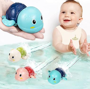 SEPHIX Go, Go! Cute Swimming Turtle Bath Toys for Toddlers & Kids (3 Pcs)