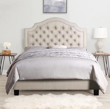 Rosevera Angelo Tufted Bed, King, Beige