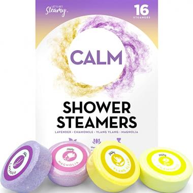 Shower Steamers Aromatherapy (16 Pack) Essential Oil Shower Bombs (All Natural) Shower Steamer Pods Spa Gift Set, Relaxation Stress Relief Self Care Gifts for Women, Lavender Bath Vapor Shower Tablets