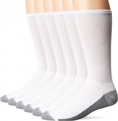 Hanes Men's Max Cushion Crew Socks, Available in 6 and 12-Pair Pack