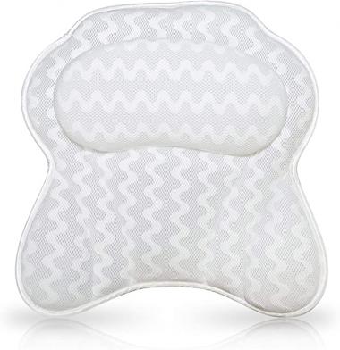 Litputy Bathtub Pillow for Women & Men,Bath Pillows,Bath Pillow for Bathtub,Spa Pillow for Neck, Head & Shoulders,Comfortable Soft Bath Cushion Headrest,Powerful Suction Cups