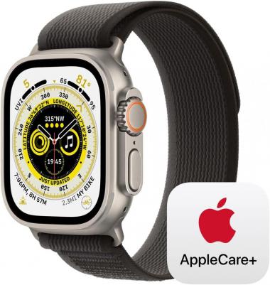 Apple Watch Ultra GPS + Cellular, 49mm Titanium Case with Black/Grey Trail Loop - M/L with AppleCare+ (2 Years)