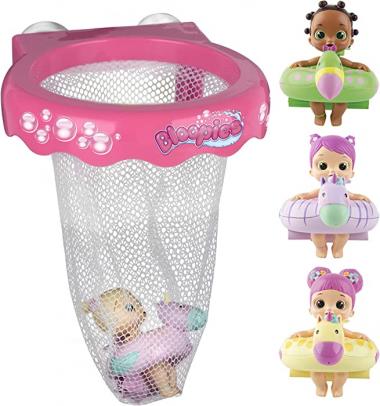 Bloopies Floaties Bath Toy - 4 Doll Set + Organizer