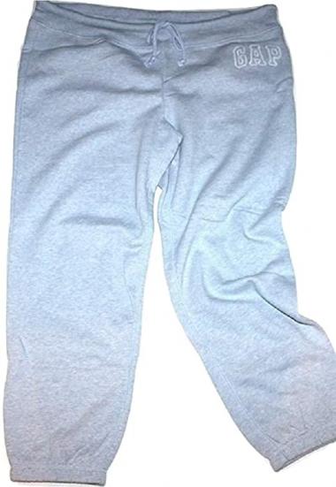 GAP Women's Heather Blue Cropped Sweatpants with Elastic Hems