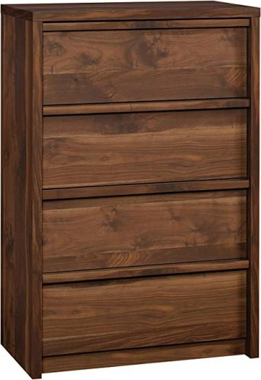 Sauder Harvey Park 4-Drawer Chest, Grand Walnut finish